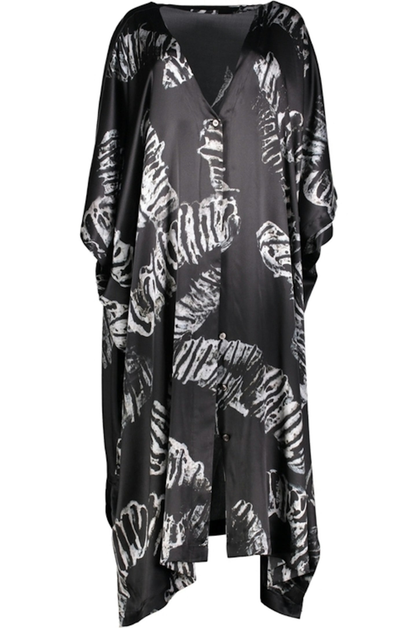 Black & Silver Silk Moth kaftan