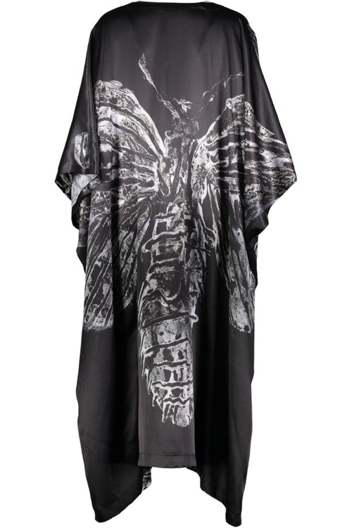 Black & Silver Silk Moth kaftan