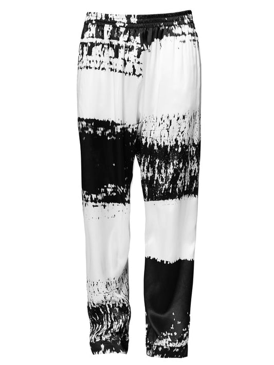 Monochrome Stripe silk trousers