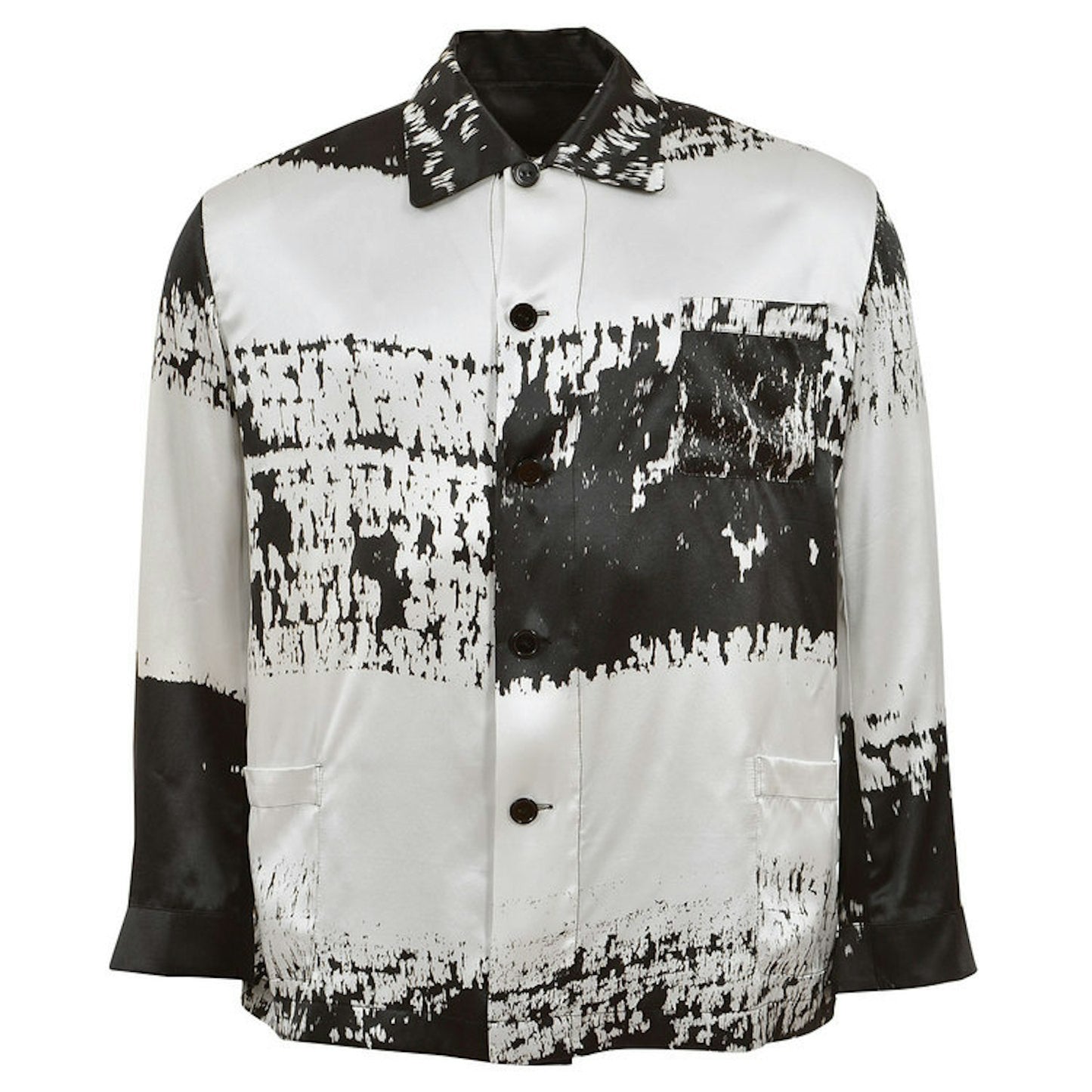 Monochrome Stripe silk shirt Men