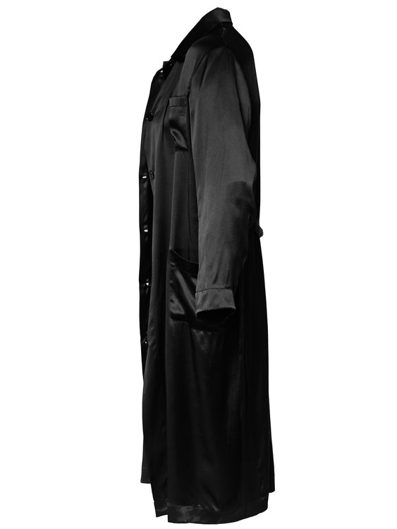 Classic Black silk robe