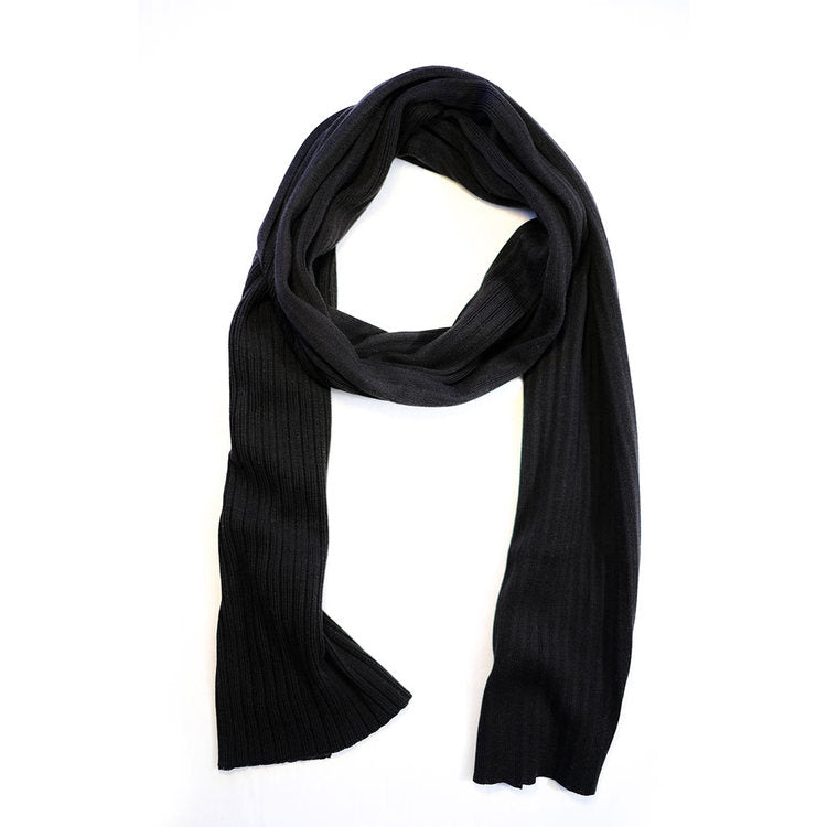 Ribbed silk scarf Classic Black