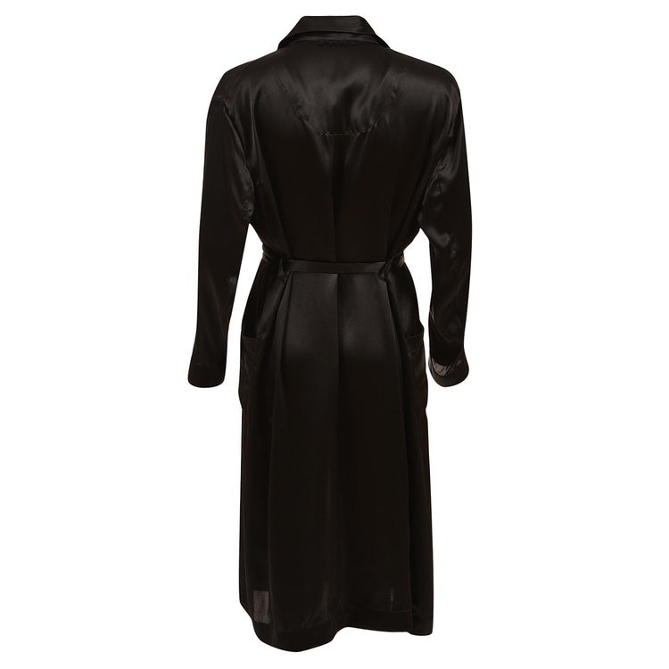 Classic Black silk robe Women