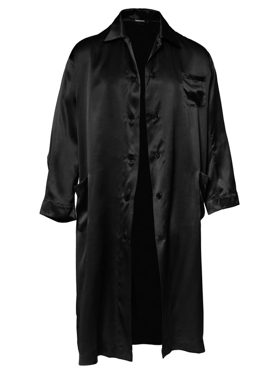 Classic Black silk robe