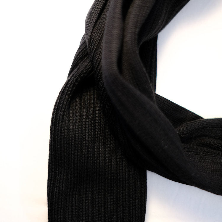 Ribbed silk scarf Classic Black