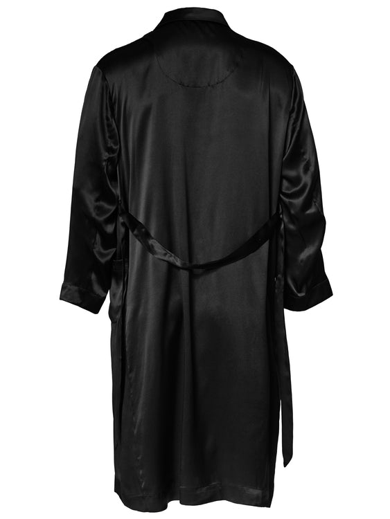 Classic Black silk robe